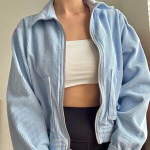 Urban Outfitters Light Blue Corduroy Bomber Jacket – Size S